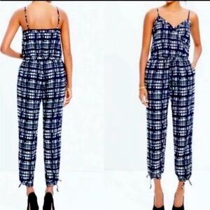 Madewell brushstroke plaid faux wrap jumpsuit size medium